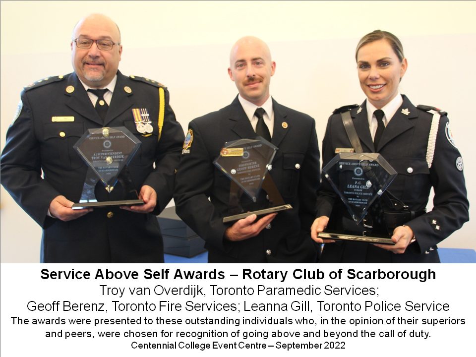 Service Above Self Awards Rotary Club Of Scarborough Rotary Club Of